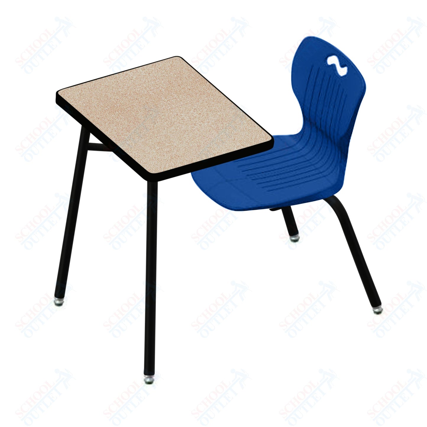 USA Capitol Ntersect 18" Seat Height Combination Desk with Book Basket and HPL Top (N918HPCL)