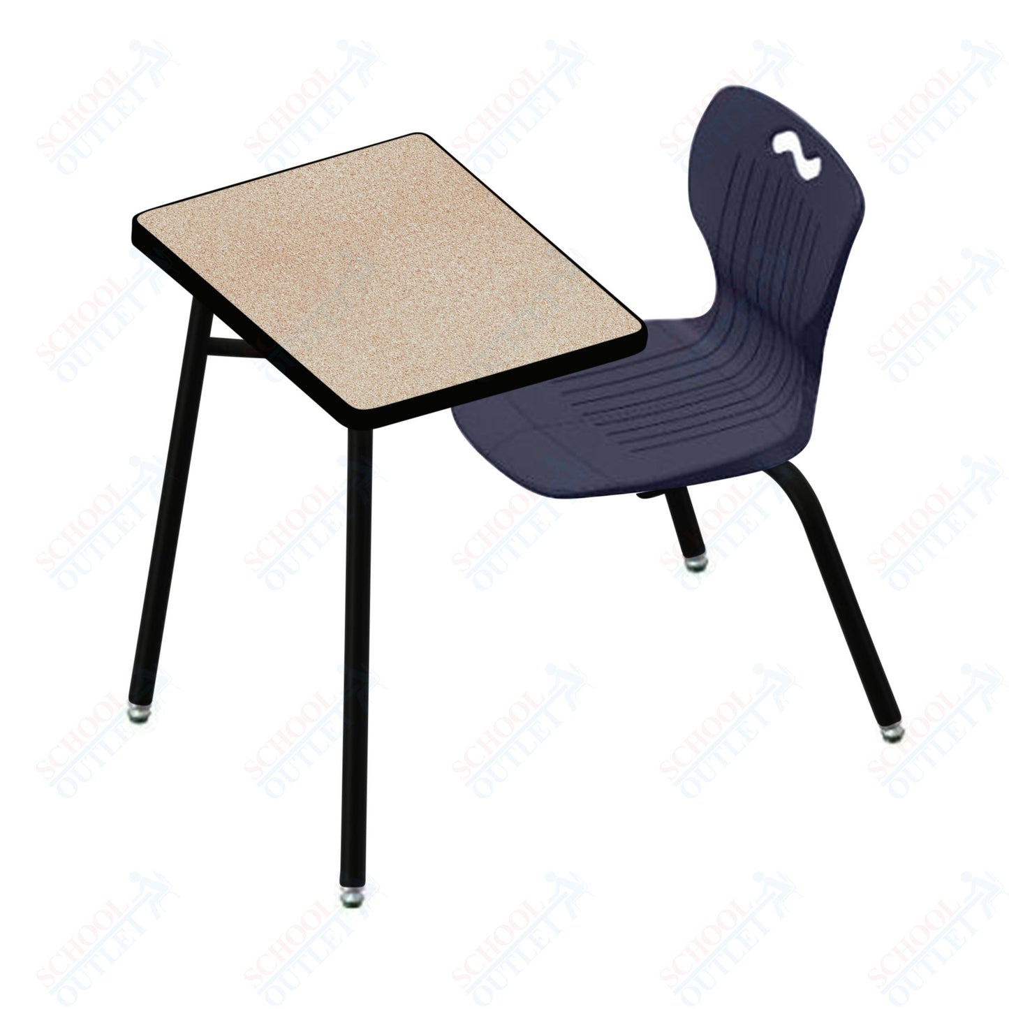 USA Capitol Ntersect 18" Seat Height Combination Desk with Book Basket and HPL Top (N918HPCL)