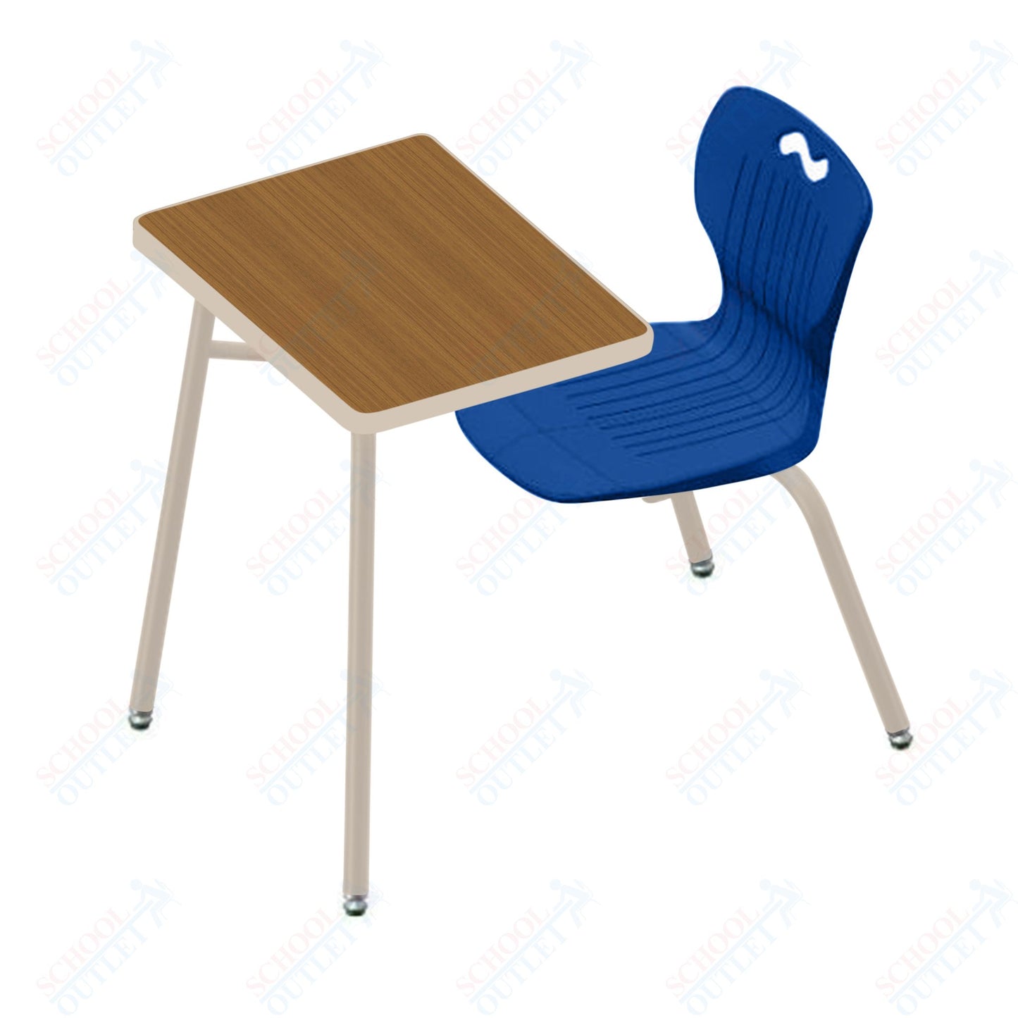 USA Capitol Ntersect 18" Seat Height Combination Desk with Book Basket and HPL Top (N918HPCL)