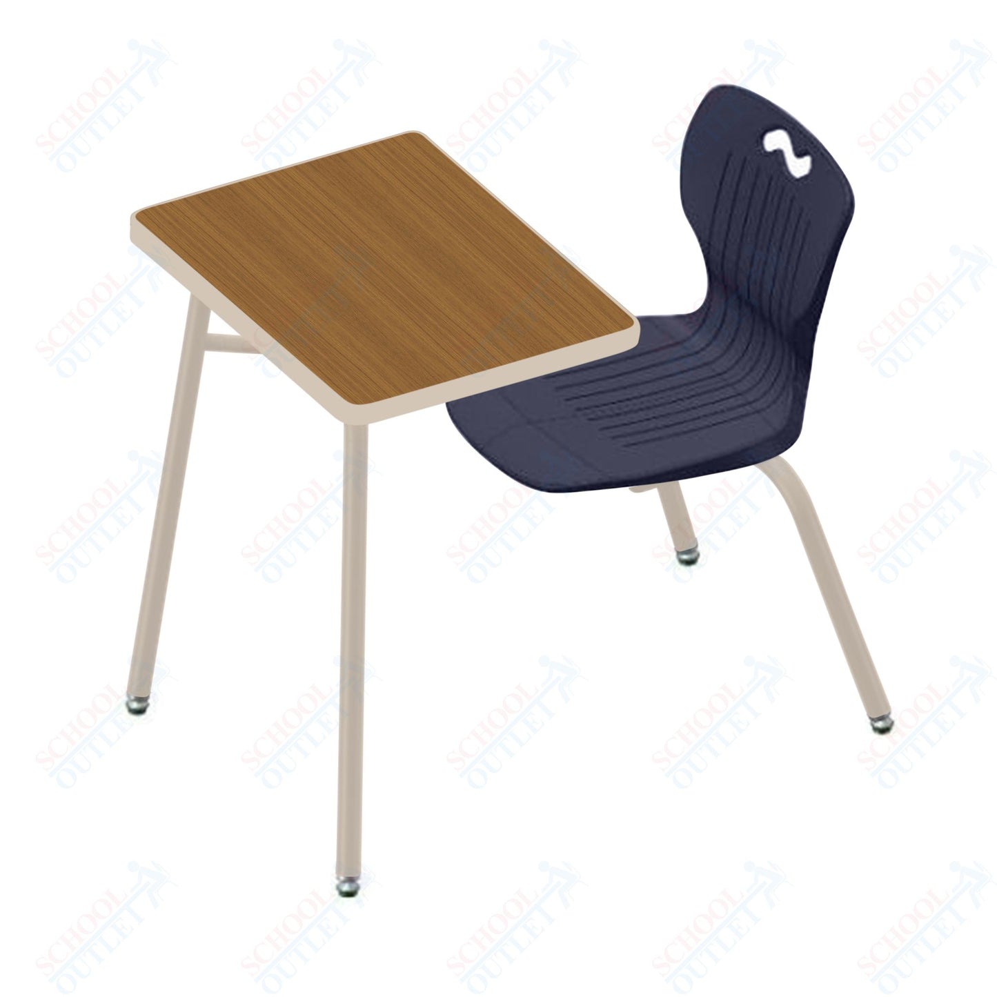 USA Capitol Ntersect 18" Seat Height Combination Desk with Book Basket and HPL Top (N918HPCL)