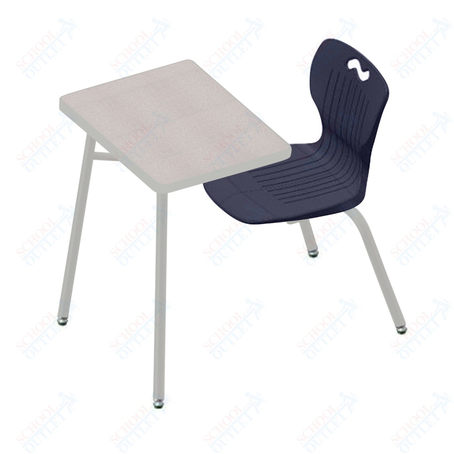 USA Capitol Ntersect 18" Seat Height Combination Desk with Book Basket and HPL Top (N918HPCL)