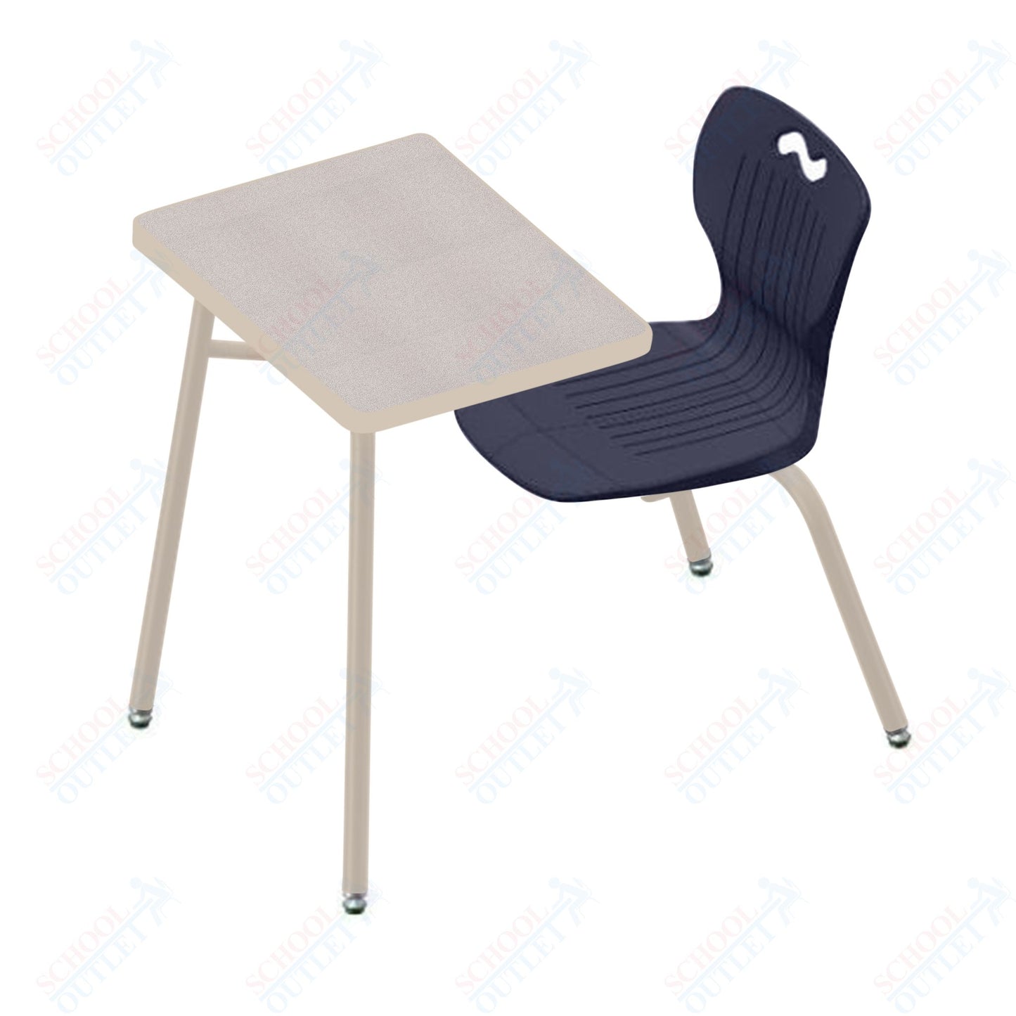 USA Capitol Ntersect 18" Seat Height Combination Desk with Book Basket and HPL Top (N918HPCL)