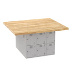 Diversified Woodcrafts 4-Station Workbench with 12 Steel Vertical Lockers - 64