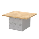 Diversified Woodcrafts 4-Station Workbench with 12 Steel Vertical Lockers - 64