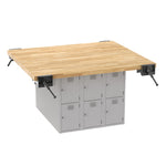 Diversified Woodcrafts 4-Station Workbench with 12 Steel Vertical Lockers - 64