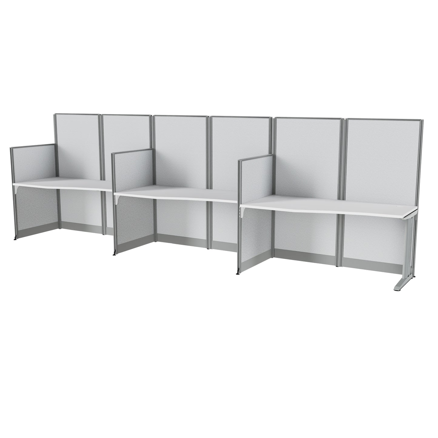 Regency Instant Office 3 Person In-Line Cubicle Panel Workstation 193"W x 33"D x 63"H (REG-WC36X92-03K-3P)