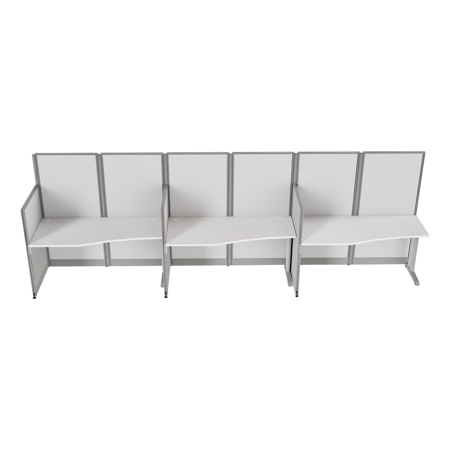 Regency Instant Office 3 Person In-Line Cubicle Panel Workstation 193"W x 33"D x 63"H (REG-WC36X92-03K-3P)