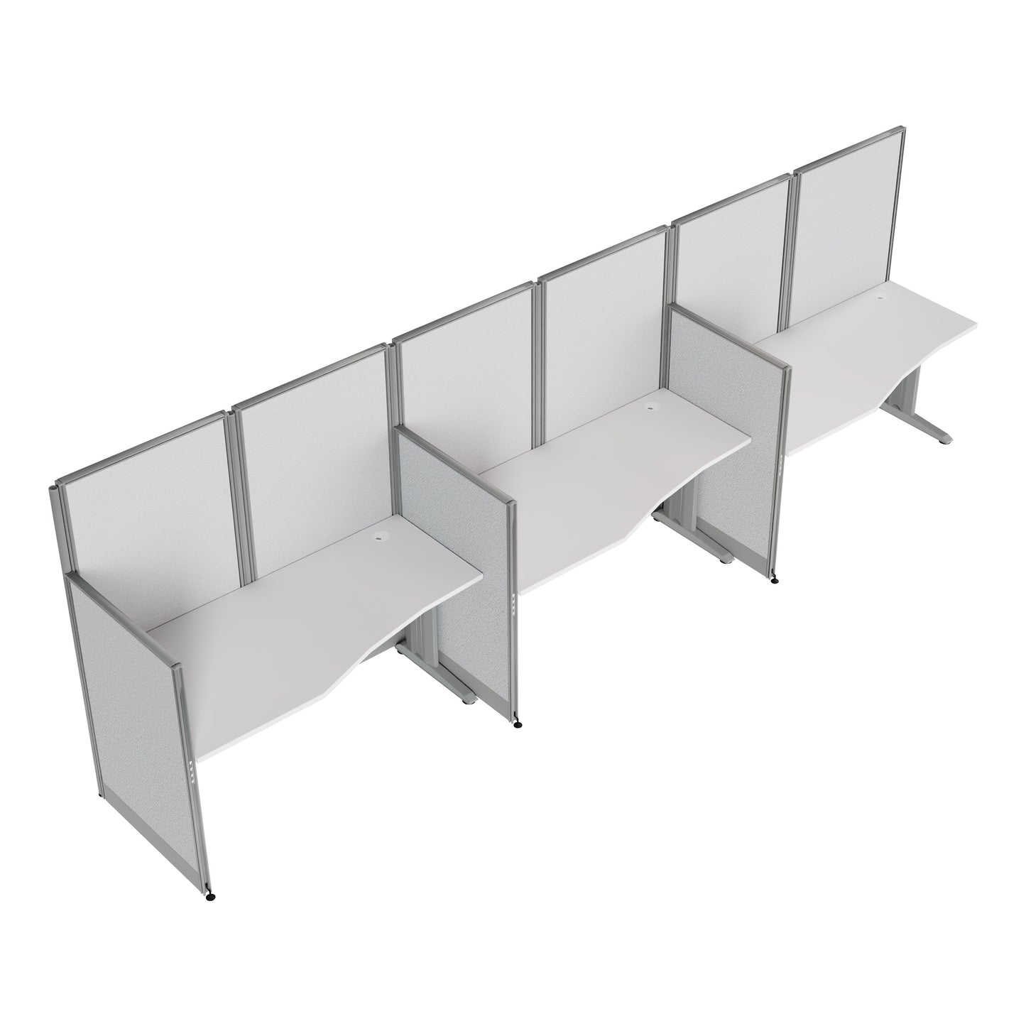 Regency Instant Office 3 Person In-Line Cubicle Panel Workstation 193"W x 33"D x 63"H (REG-WC36X92-03K-3P)