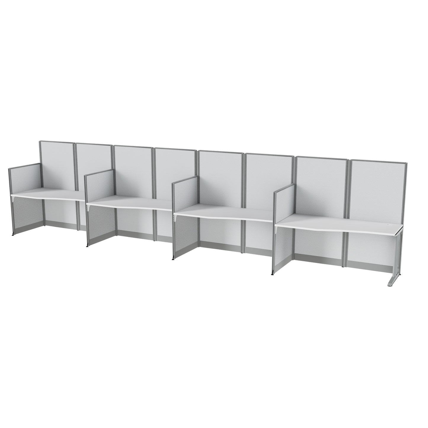 Regency Instant Office 4 Person In-Line Cubicle Panel Workstation 257"W x 33"D x 63"H (REG-WC36X92-03K-4P)