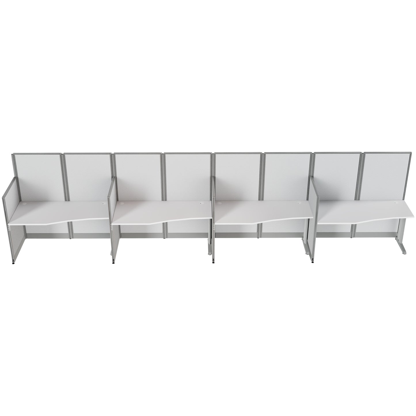 Regency Instant Office 4 Person In-Line Cubicle Panel Workstation 257"W x 33"D x 63"H (REG-WC36X92-03K-4P)