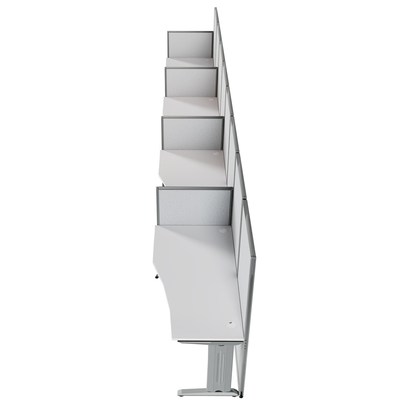 Regency Instant Office 4 Person In-Line Cubicle Panel Workstation 257"W x 33"D x 63"H (REG-WC36X92-03K-4P)