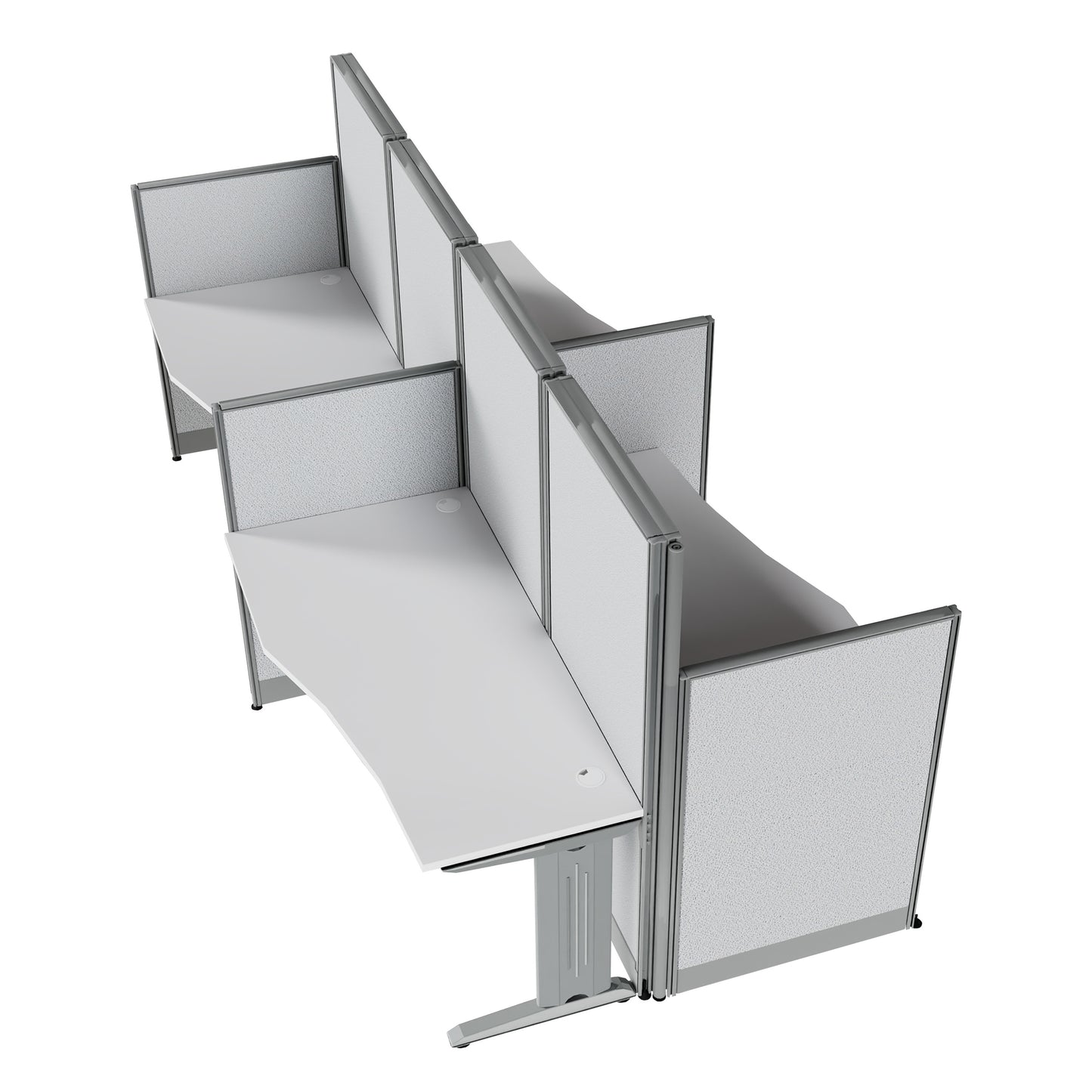 Regency Instant Office 4 Person In-Line Cubicle Panel Workstation 257"W x 33"D x 63"H (REG-WC36X92-03K-4P)