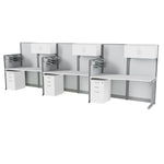 Regency Instant Office 3 Person In-Line Cubicle Panel Workstation with Storage 193