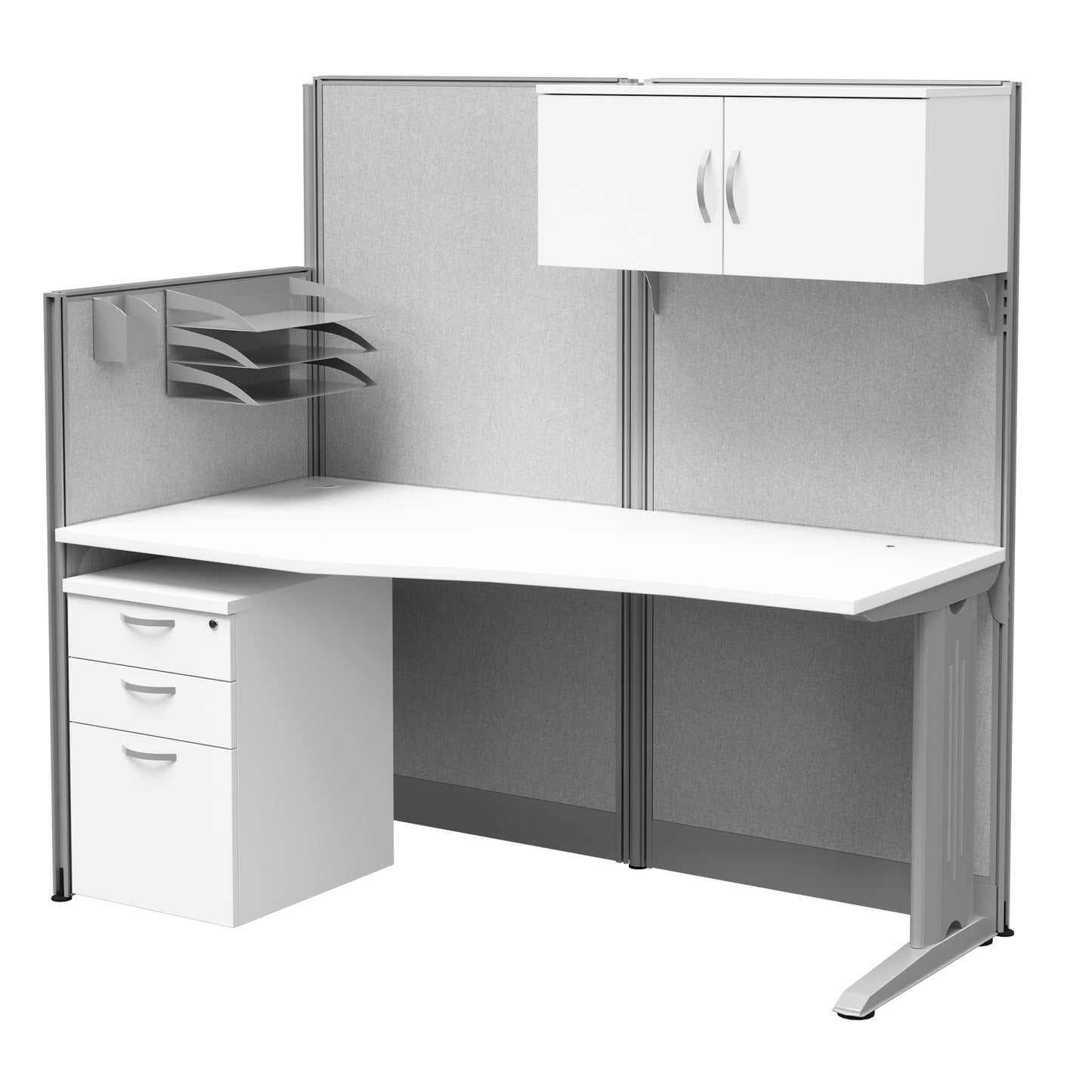 Regency Instant Office Straight Workstation Panel with Storage 65"W x 33"D x 63"H (REG-WC36X92-03STGK)
