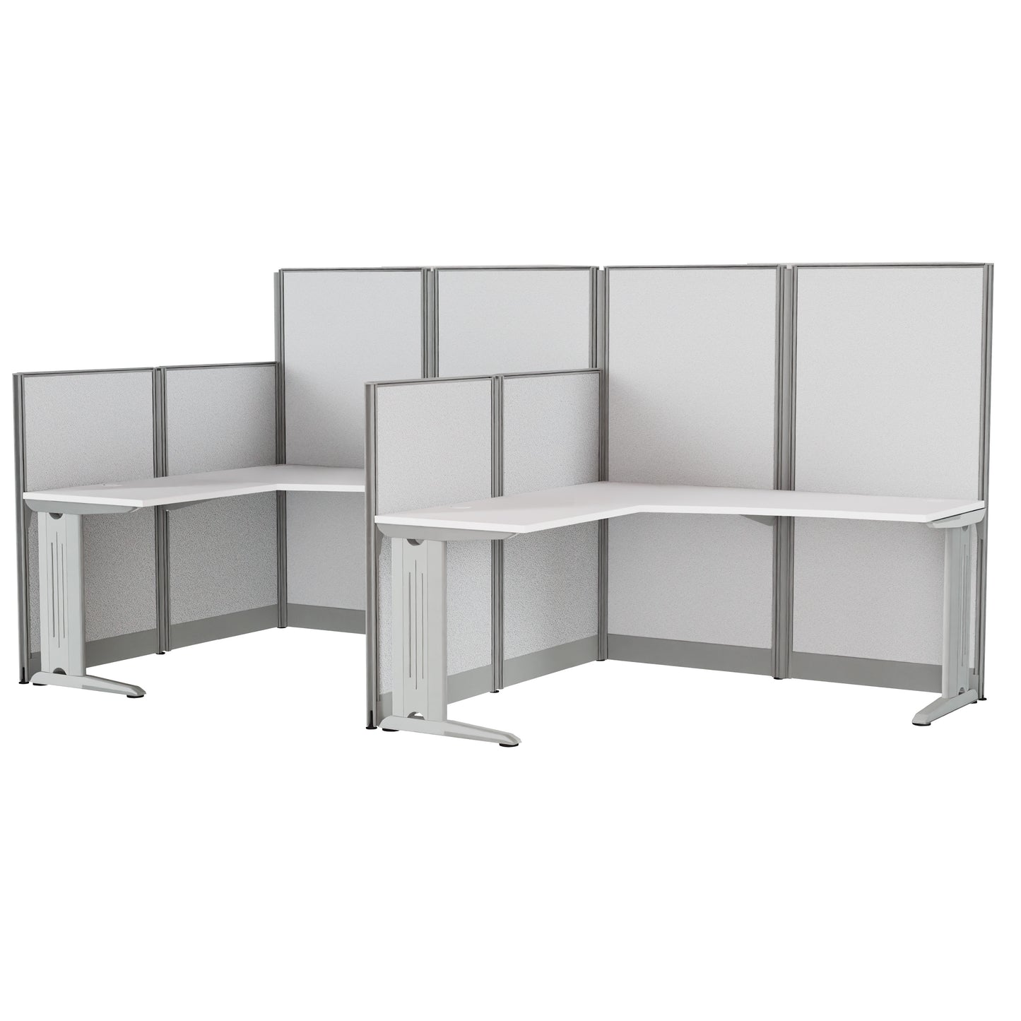 Regency Instant Office 2 Person F-Shaped Cubicle Panel Workstation 129"W x 33"D x 63"H (REG-WC36X94-03K-2P)