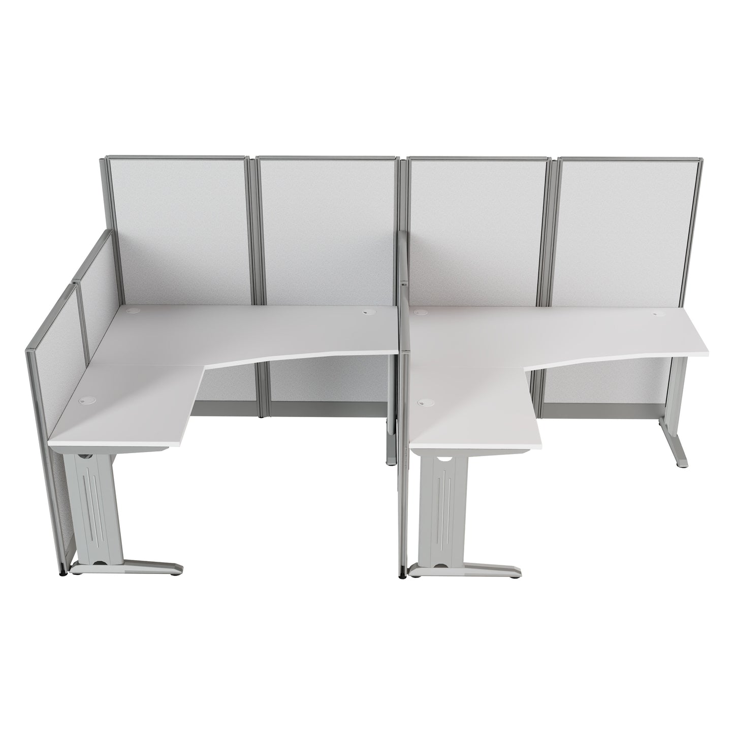 Regency Instant Office 2 Person F-Shaped Cubicle Panel Workstation 129"W x 33"D x 63"H (REG-WC36X94-03K-2P)
