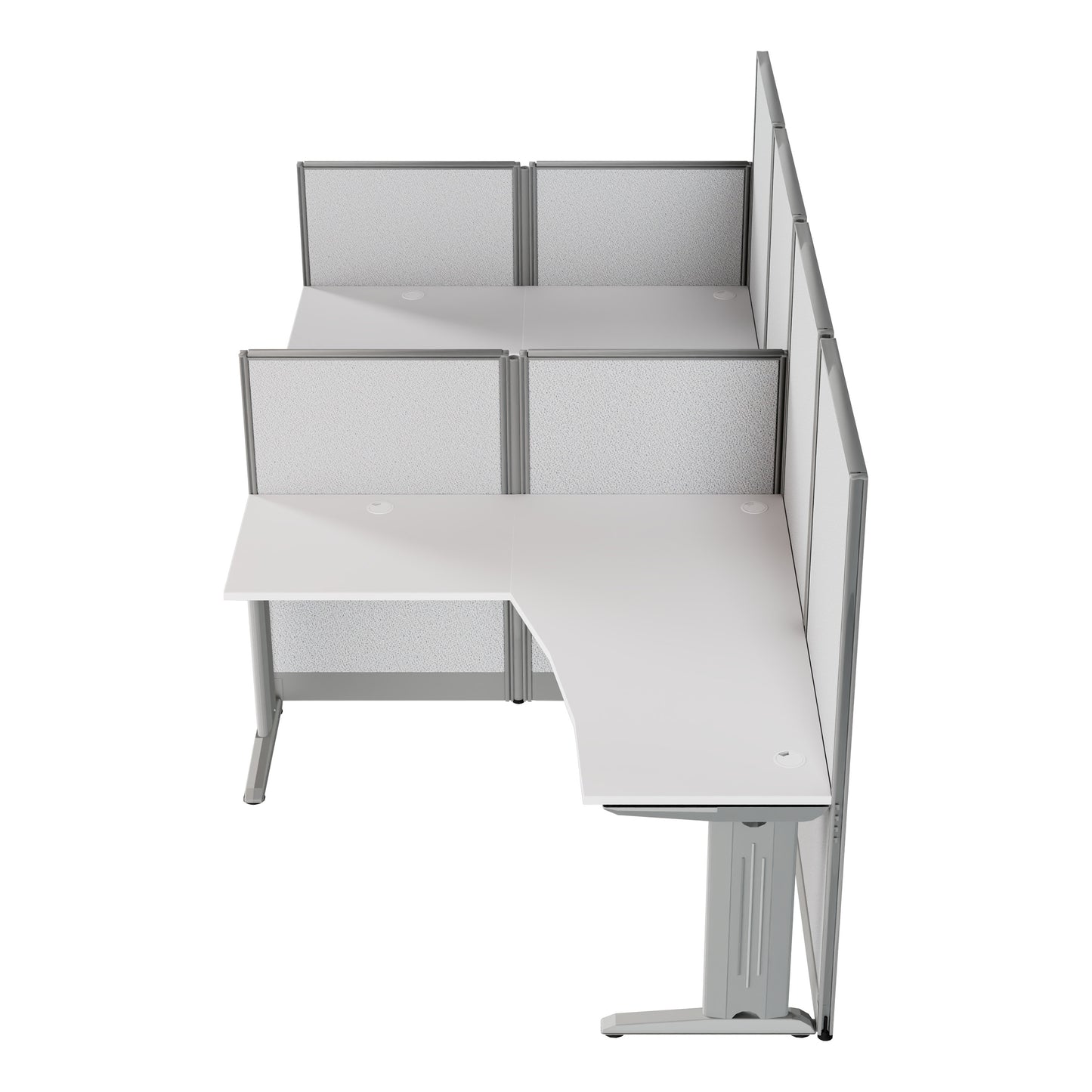 Regency Instant Office 2 Person F-Shaped Cubicle Panel Workstation 129"W x 33"D x 63"H (REG-WC36X94-03K-2P)