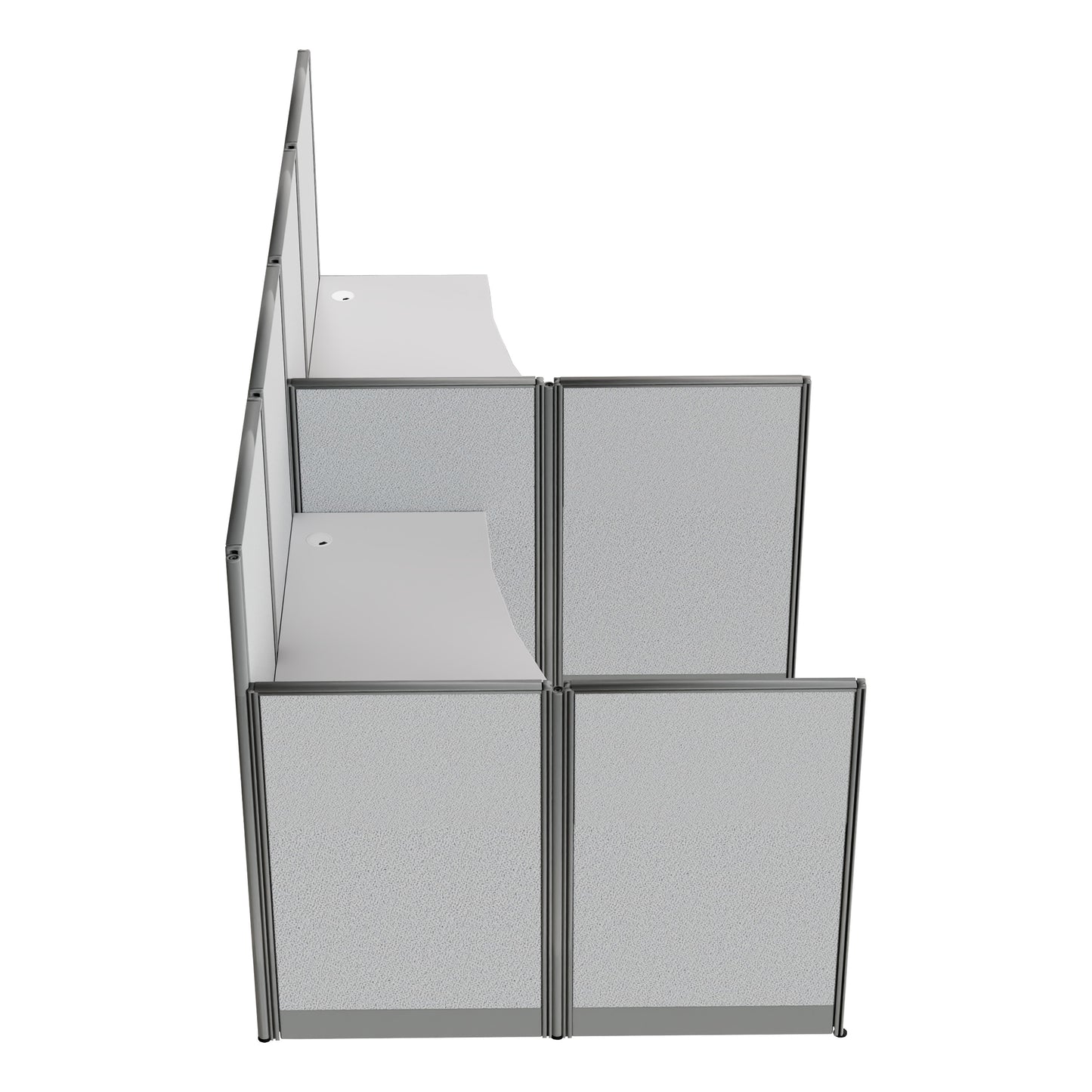 Regency Instant Office 2 Person F-Shaped Cubicle Panel Workstation 129"W x 33"D x 63"H (REG-WC36X94-03K-2P)