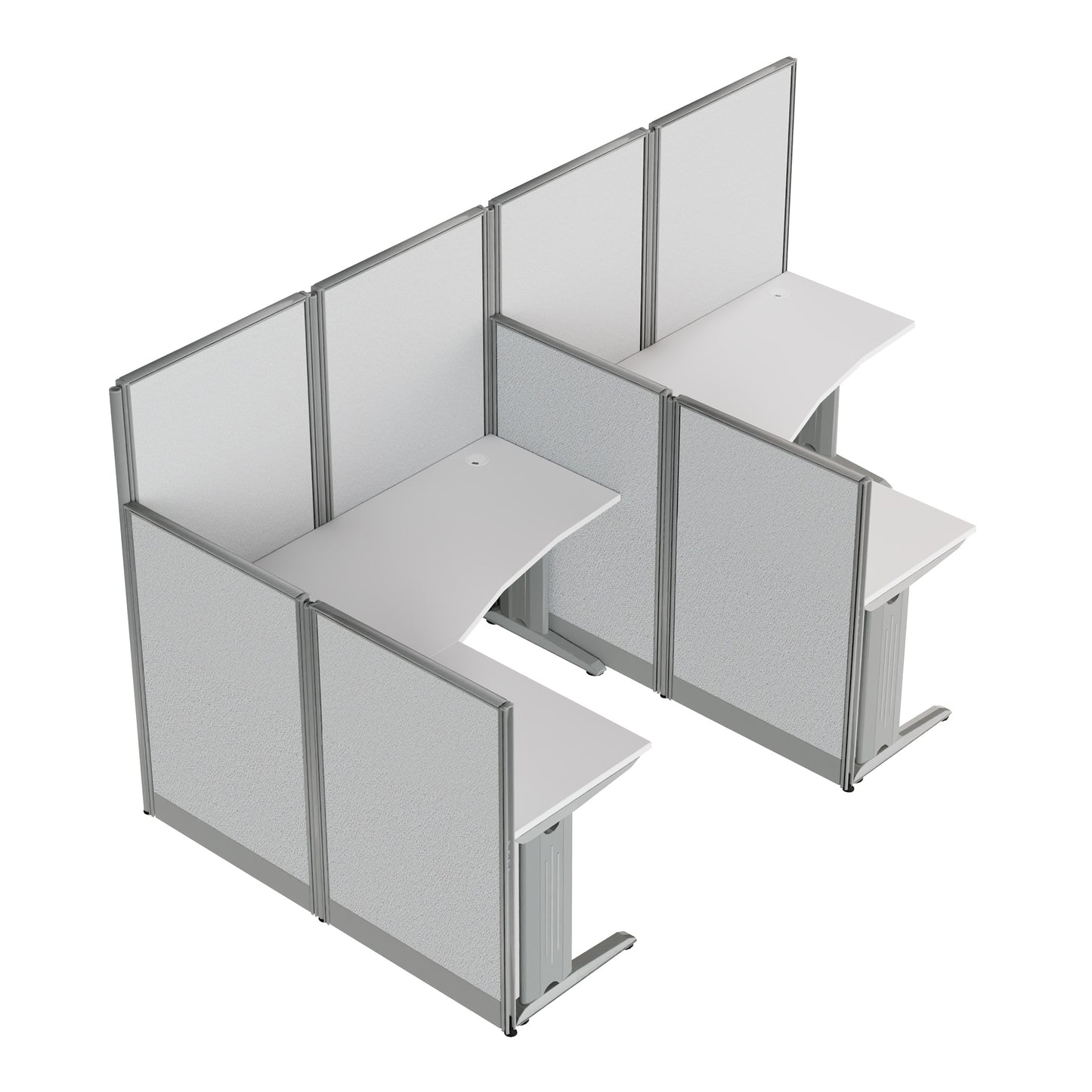 Regency Instant Office 2 Person F-Shaped Cubicle Panel Workstation 129"W x 33"D x 63"H (REG-WC36X94-03K-2P)