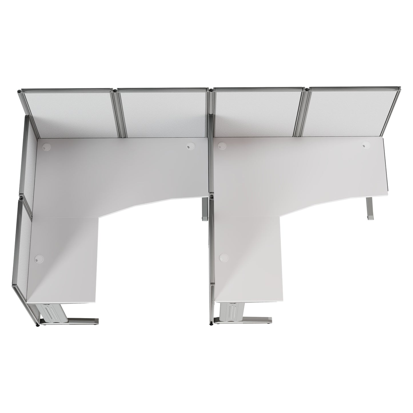 Regency Instant Office 2 Person F-Shaped Cubicle Panel Workstation 129"W x 33"D x 63"H (REG-WC36X94-03K-2P)