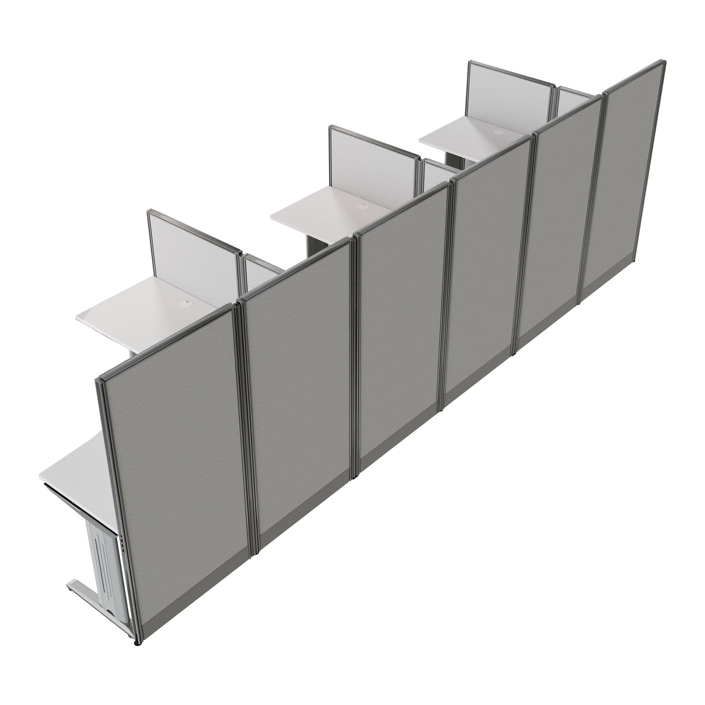 Regency Instant Office 3 Person F-Shaped Cubicle Panel Workstation 193"W x 33"D x 63"H (REG-WC36X94-03K-3P)