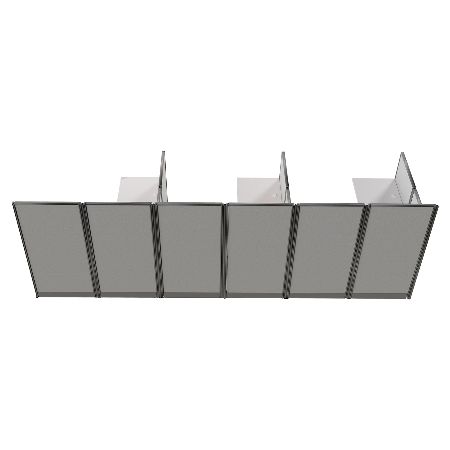 Regency Instant Office 3 Person F-Shaped Cubicle Panel Workstation 193"W x 33"D x 63"H (REG-WC36X94-03K-3P)