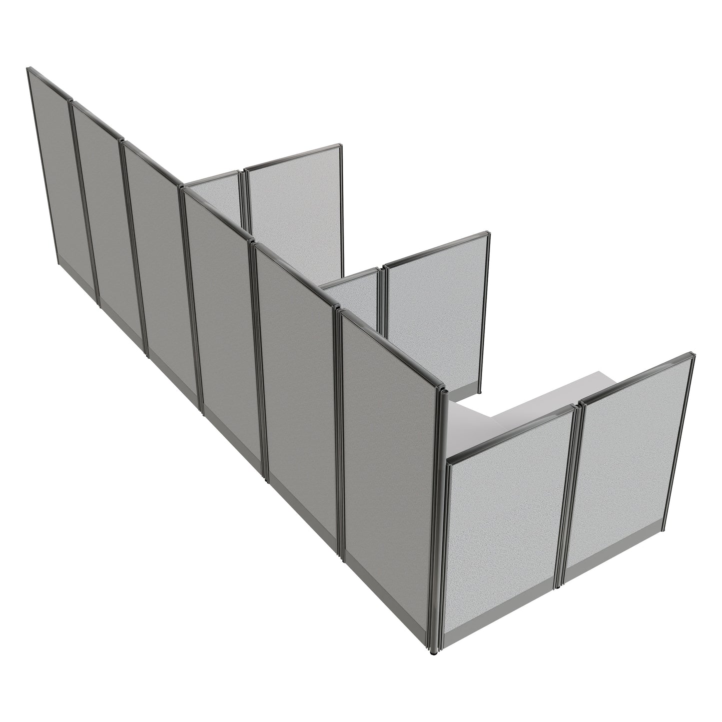 Regency Instant Office 3 Person F-Shaped Cubicle Panel Workstation 193"W x 33"D x 63"H (REG-WC36X94-03K-3P)