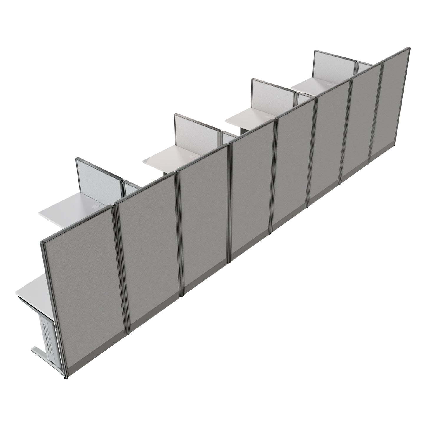 Regency Instant Office 4 Person F-Shaped Cubicle Panel Workstation 257"W x 33"D x 63"H (REG-WC36X94-03K-4P)