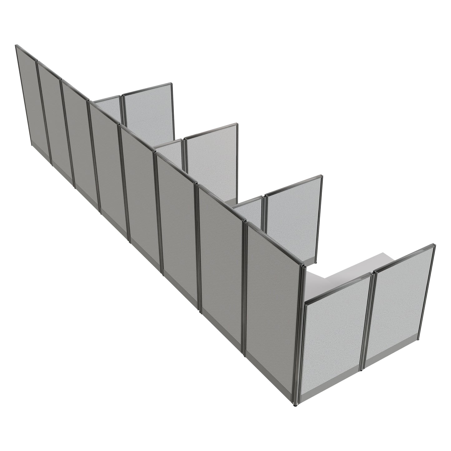 Regency Instant Office 4 Person F-Shaped Cubicle Panel Workstation 257"W x 33"D x 63"H (REG-WC36X94-03K-4P)