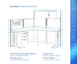 Regency Instant Office 4 Person F-Shaped Cubicle Panel Workstation with Storage 257