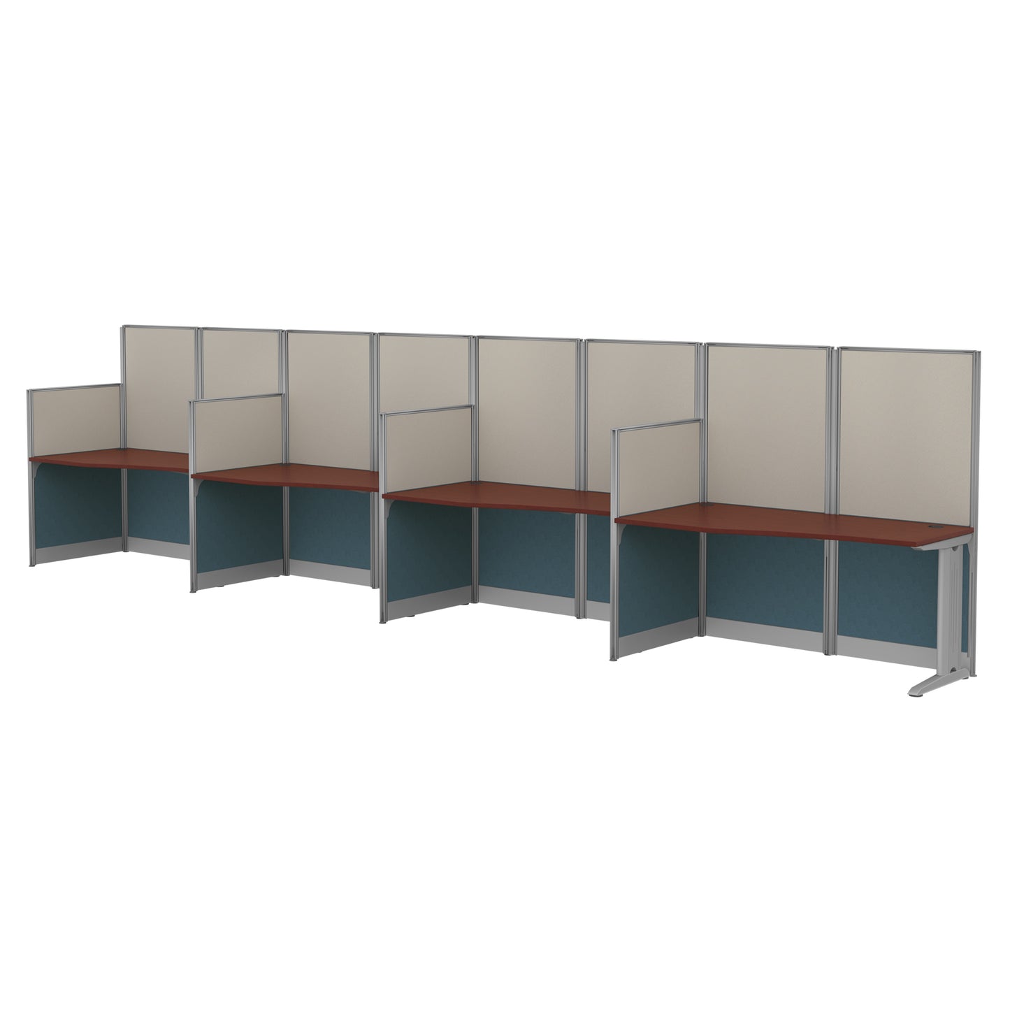 Regency Instant Office 4 Person In-Line Cubicle Panel Workstation 257"W x 33"D x 63"H (REG-WC36X92-03K-4P)