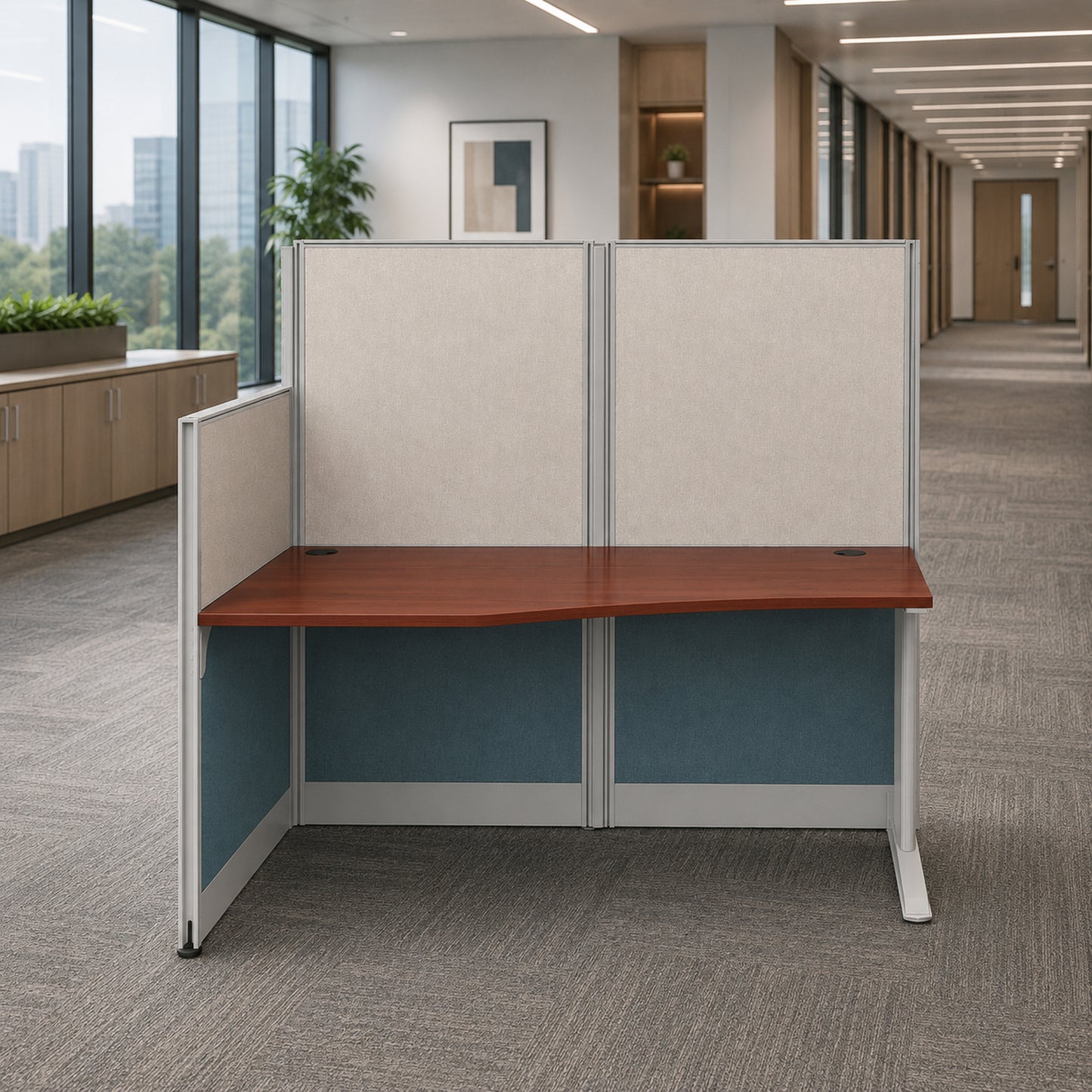 Regency Instant Office Straight Workstation with Panel 65"W x 33"D x 63"H (REG-WC36X92-03K)