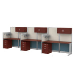 Regency Instant Office 3 Person In-Line Cubicle Panel Workstation with Storage 193