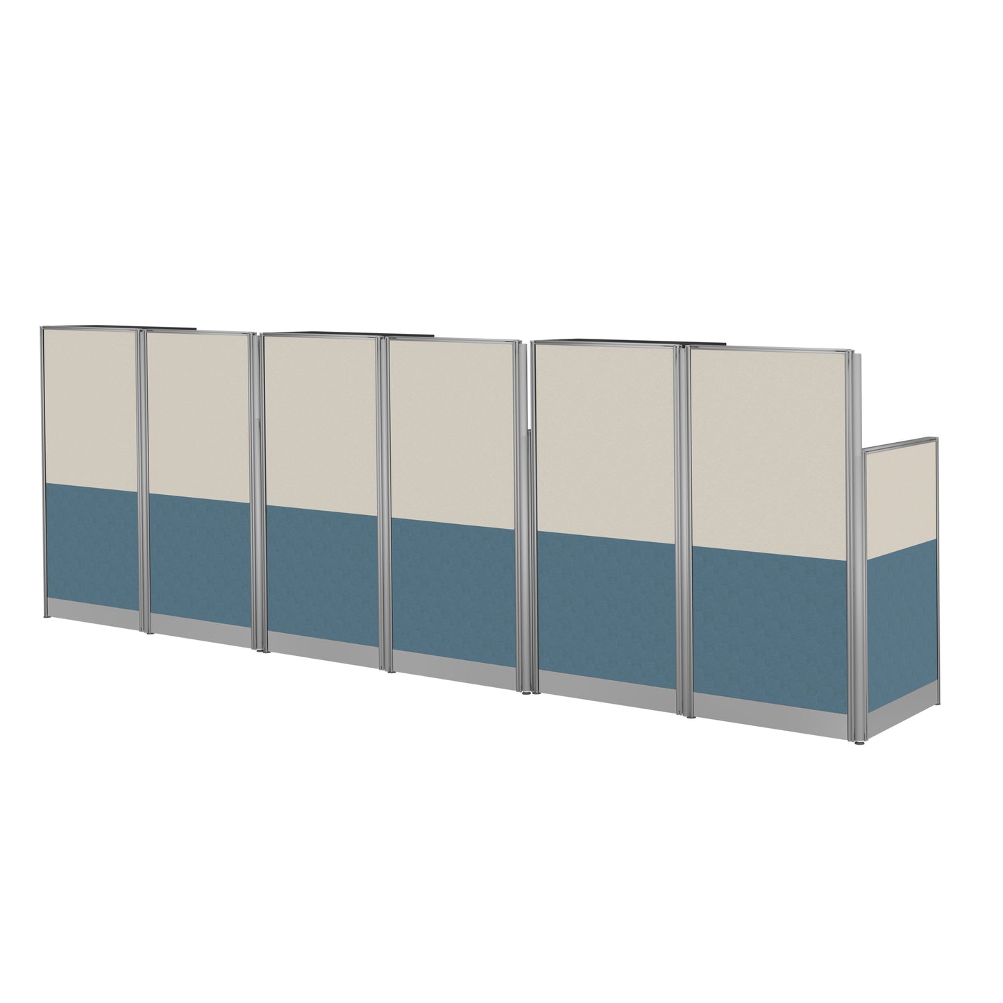 Regency Instant Office 3 Person In-Line Cubicle Panel Workstation with Storage 193"W x 33"D x 63"H (REG-WC36X92-03STGK-3P)
