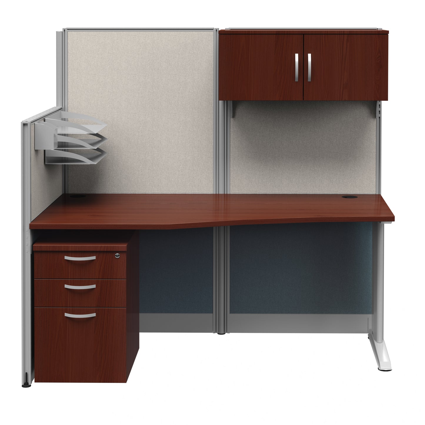 Regency Instant Office Straight Workstation Panel with Storage 65"W x 33"D x 63"H (REG-WC36X92-03STGK)