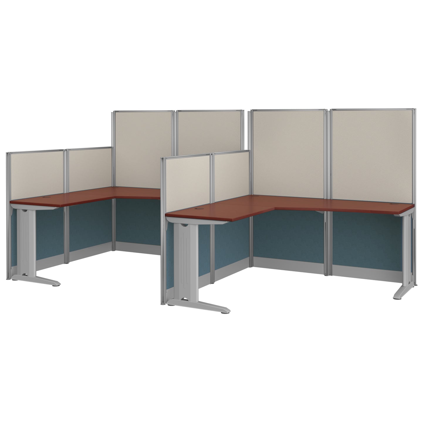 Regency Instant Office 2 Person F-Shaped Cubicle Panel Workstation 129"W x 33"D x 63"H (REG-WC36X94-03K-2P)