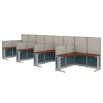 Regency Instant Office 4 Person F-Shaped Cubicle Panel Workstation 257