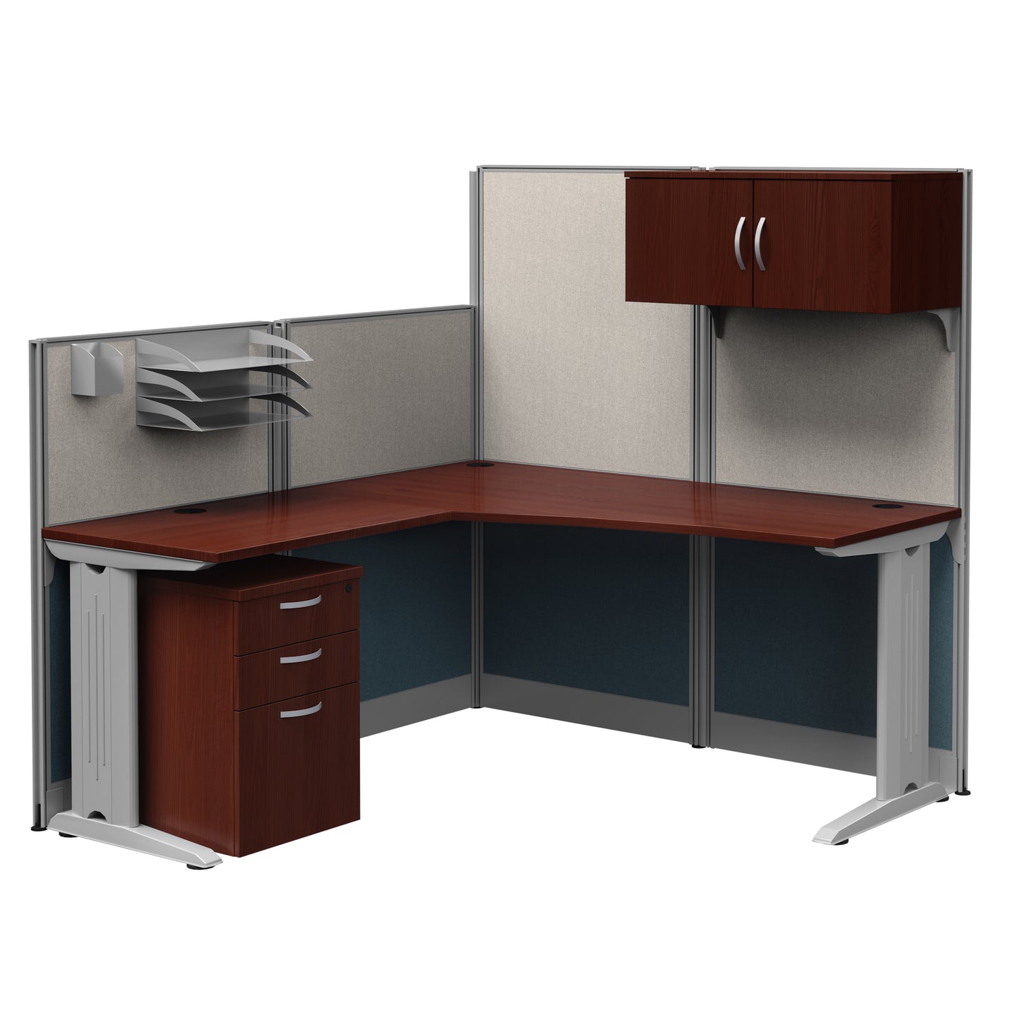 Regency Instant Office Workstation Panel with Storage 65"W x 65"D x 63"H (REG-WC36X94-03STGK)
