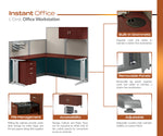 Regency Instant Office 2 Person In-Line Cubicle Panel Workstation with Storage 129