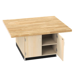 Diversified Woodcrafts 4-Station Wood Workbench with 2 Doors and 6 Drawers - 64" W x 54" D