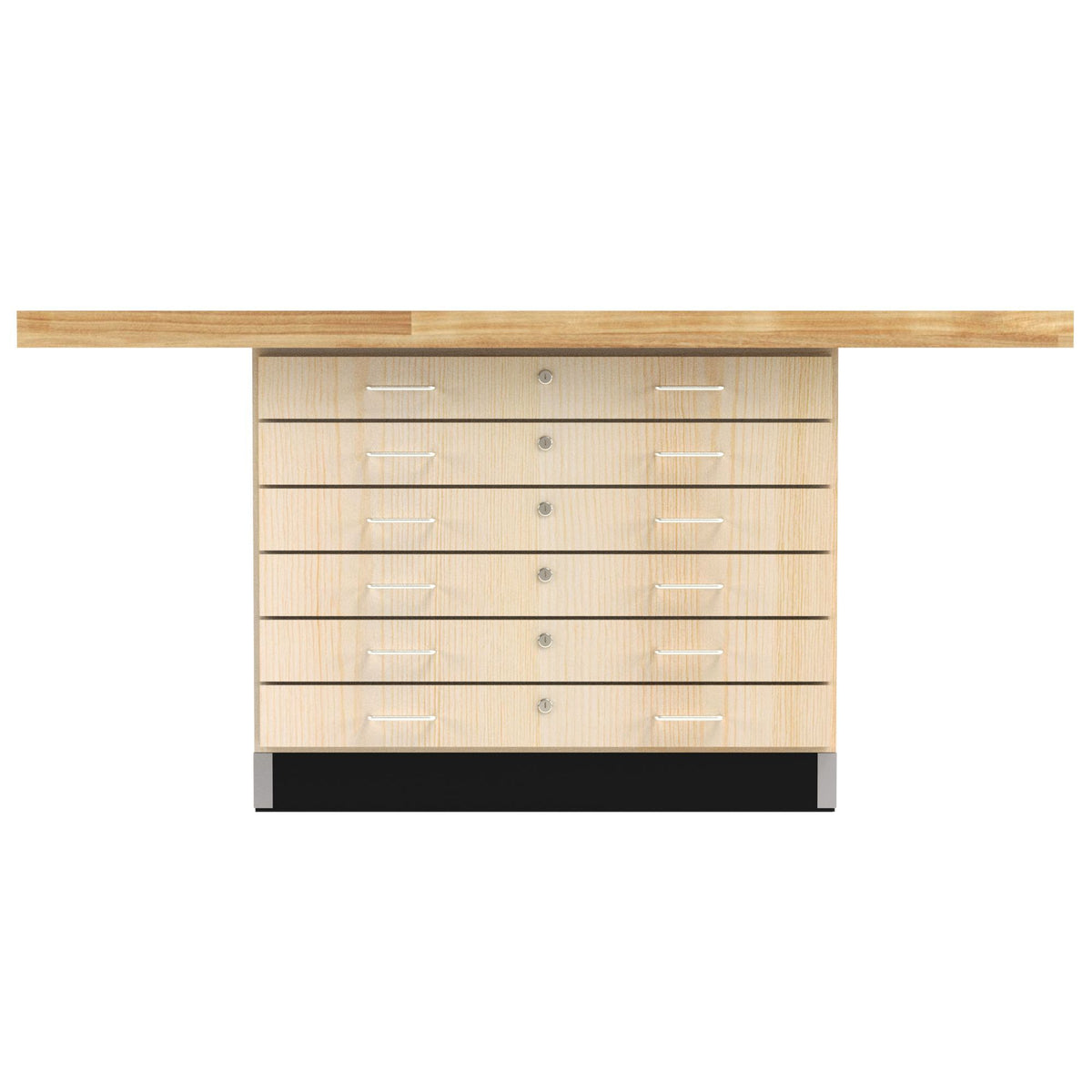 Diversified Woodcrafts 4-Station Wood Workbench with 2 Doors and 6 Drawers - 64" W x 54" D