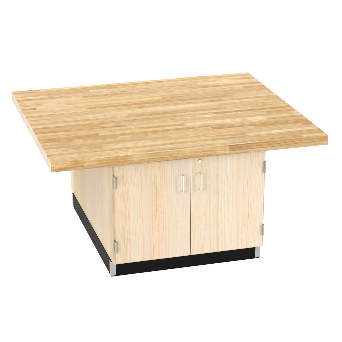Diversified Woodcrafts 4-Station Wood Workbench with 2 Doors and 6 Drawers - 64" W x 54" D