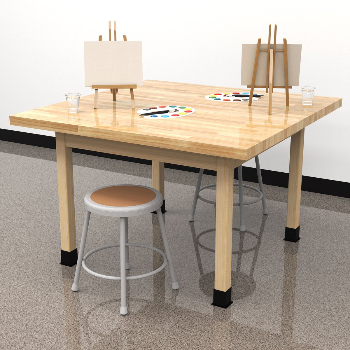 Diversified Woodcrafts Four-Station Craft Table - 48"W X 48"D (Diversified Woodcrafts DIV-WX4-M)