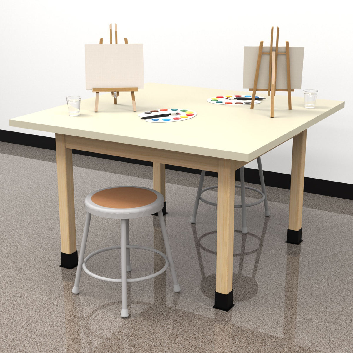 Diversified Woodcrafts Four-Station Craft Table - 48"W X 48"D (Diversified Woodcrafts DIV-WX4-P)