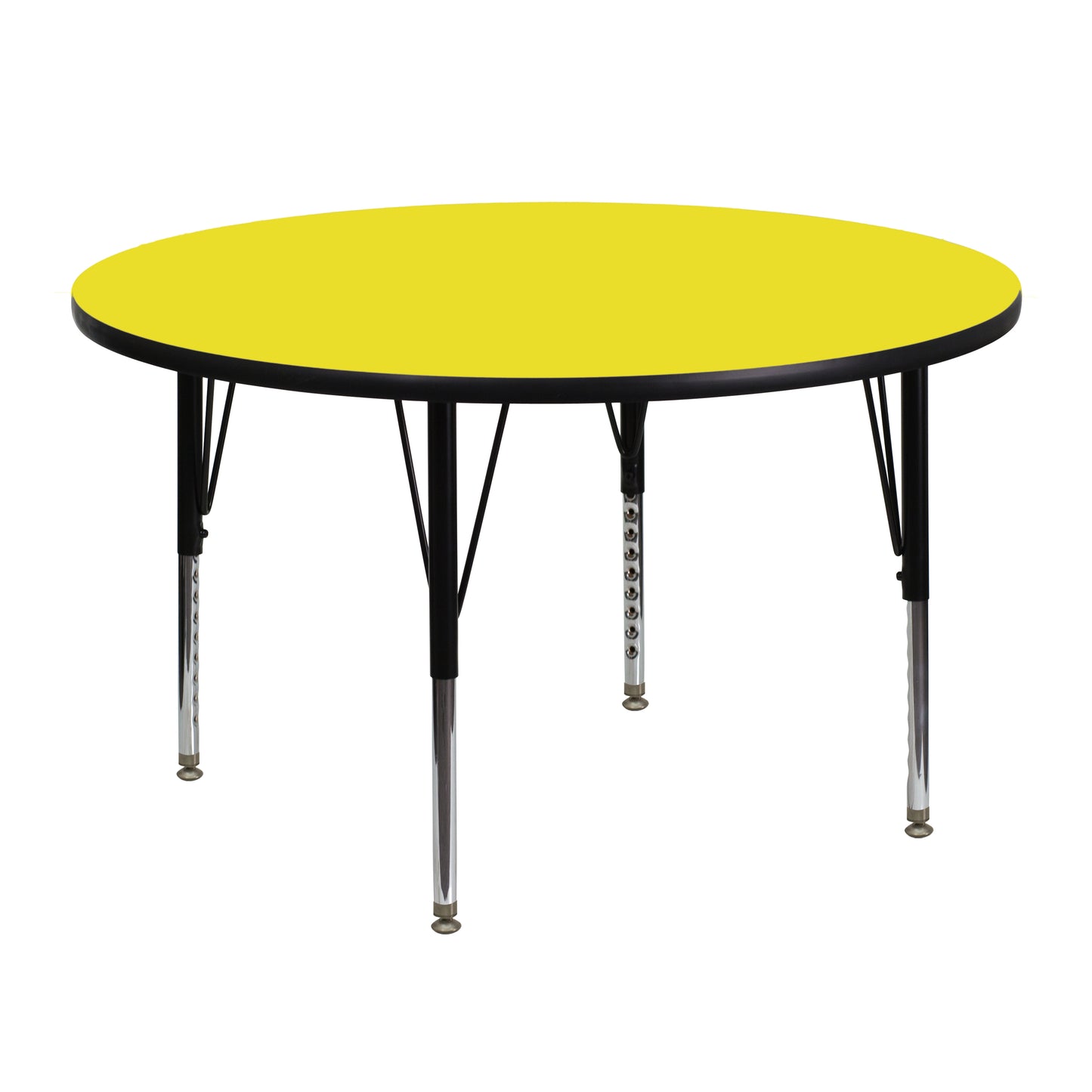 Wren Mobile 48'' Round HP Laminate Activity Table - Height Adjustable Legs