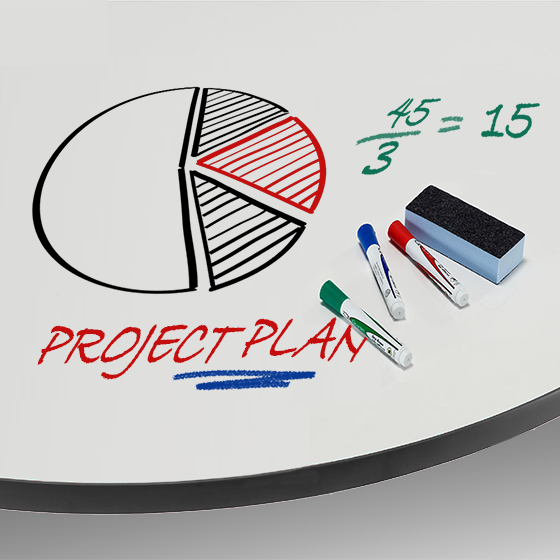 Allied Aero Pie Dry Erase Student Desk with Adjustable Height 50"W x 35"D x 19"-31"H (ALD-ARO3550PIEDE)
