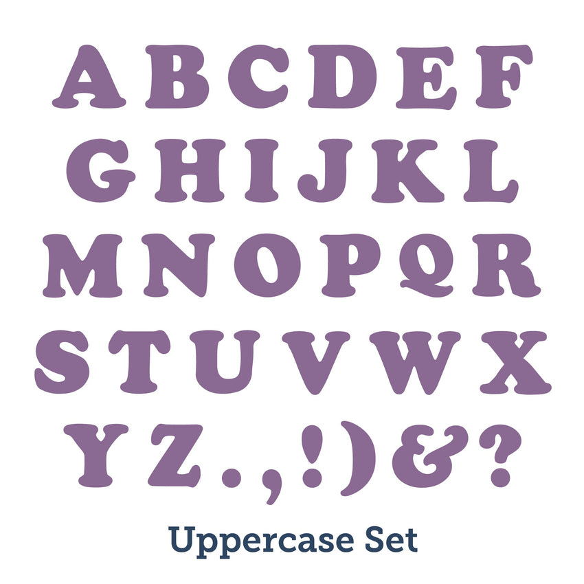 Accucut Carefree Uppercase Alphabet Whimsical Die Set of 30 Pieces (ACC - CFU104) - SchoolOutlet