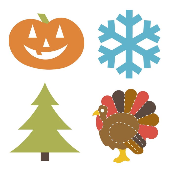 Accucut Fall and Winter Seasonal Professional Large Die Set of 4 Pieces (ACC - DS018L) - SchoolOutlet