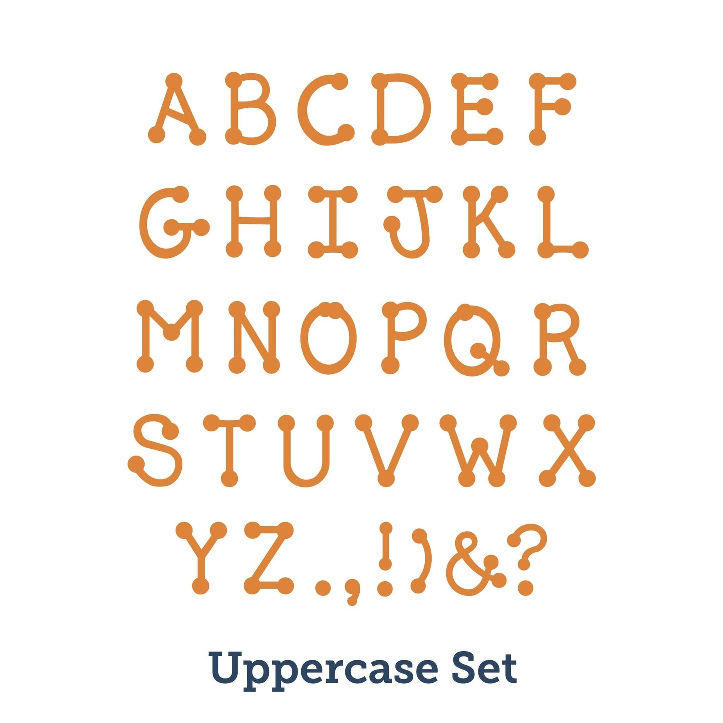 Accucut DJ Inkers Dot Uppercase Alphabet Large Professional Die Set of 29 Pieces 4"L x 1"W (ACC - DTU104) - SchoolOutlet