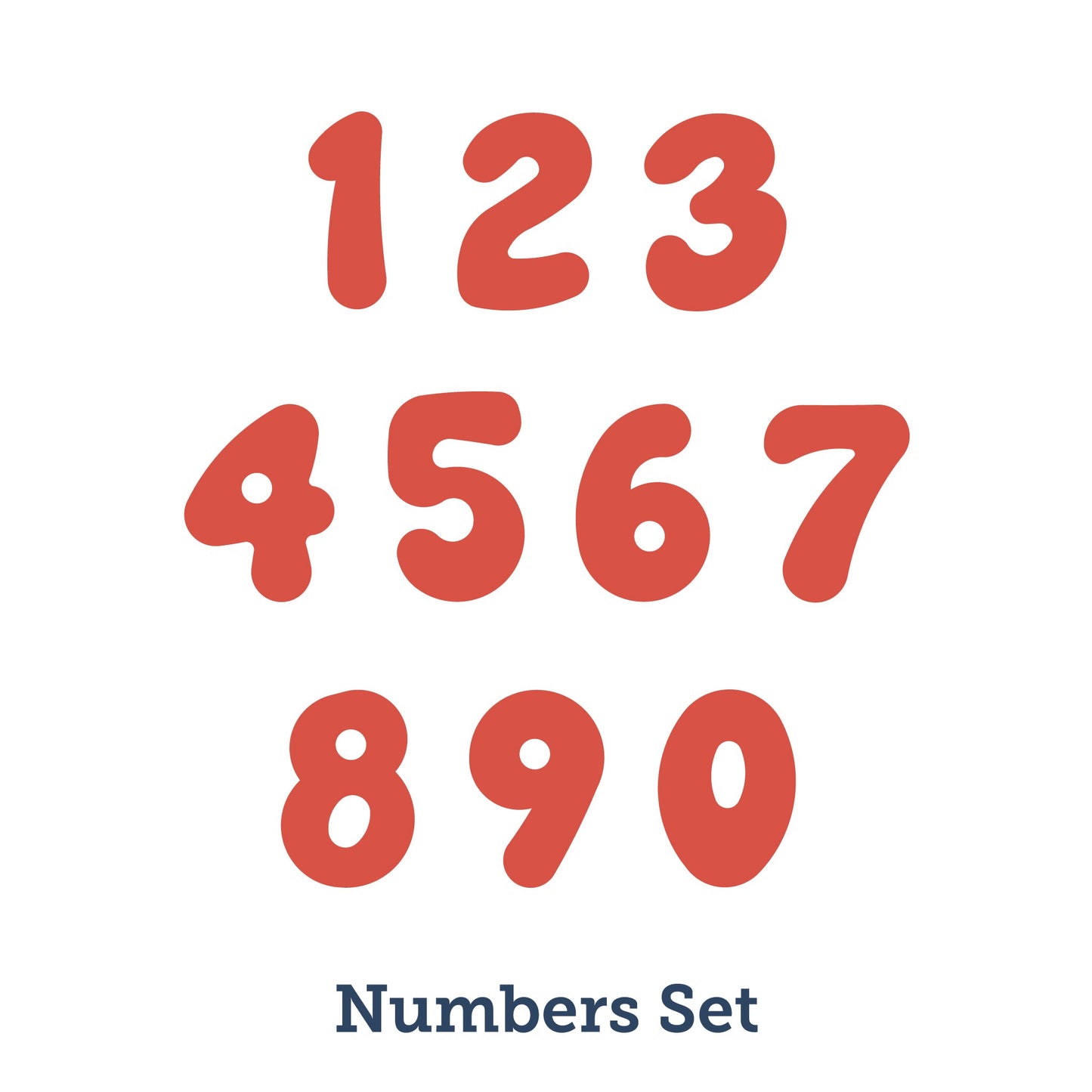 Accucut Jellybean Numbers Large Professional Die Set of 10 Pieces (ACC - JBN104) - SchoolOutlet